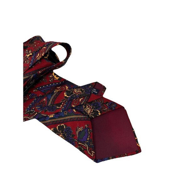 Vintage Gap Tie 58” x 3.5” Red Floral Made in USA 100% Silk Necktie - Picture 4 of 7